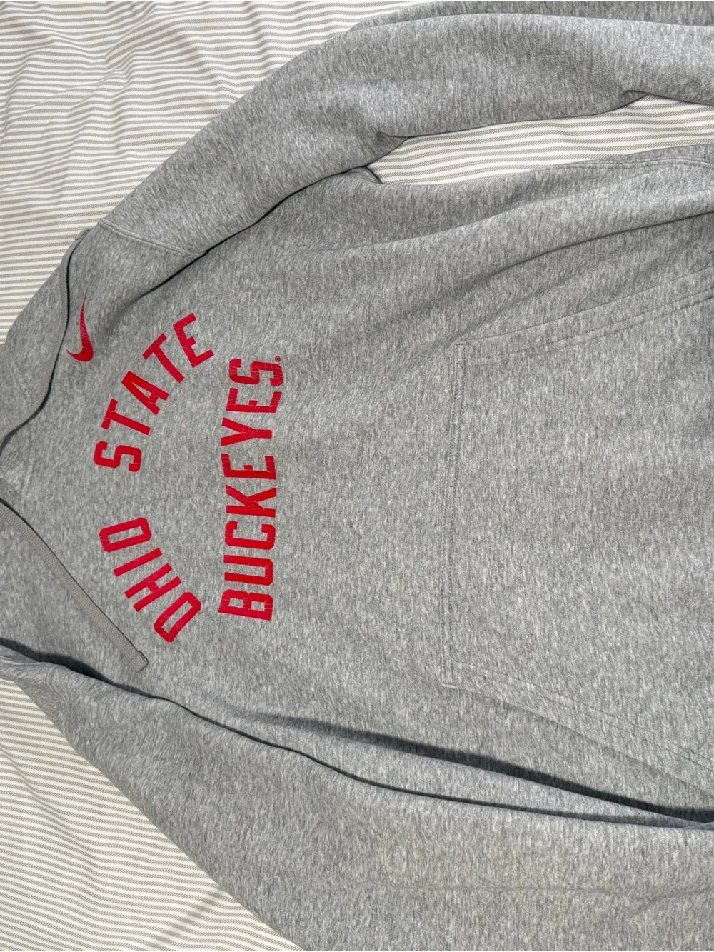Nike Gray Crewneck Sweatshirt with Red Ohio State Buckeyes Logo